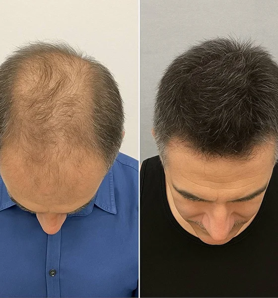 Результат пересадки волос: до и после